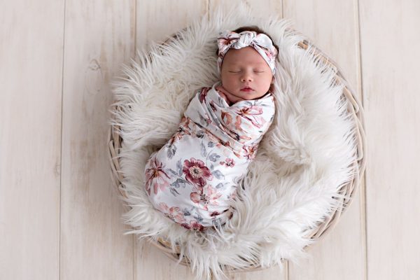 Swaddle & Babygrow Deal | Burgundy Rose - Image 3