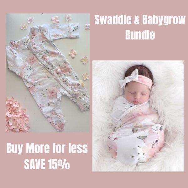 Swaddle & Babygrow Deal | Pink Rose