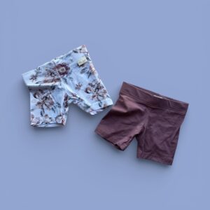 Biker Shorts 2 Pack | Burgundy & Burgundy Rose