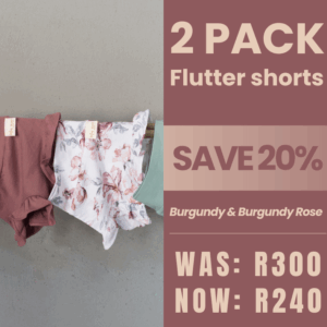 Flutter short 2 Pack Pack | Burgundy & Burgundy Rose