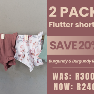 Flutter short 2 Pack Pack | Burgundy & Burgundy Rose