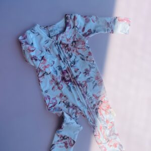 2 way Zipper Babygrow | Burgundy Rose