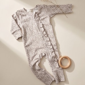 2 way Zipper Babygrow | Leopard