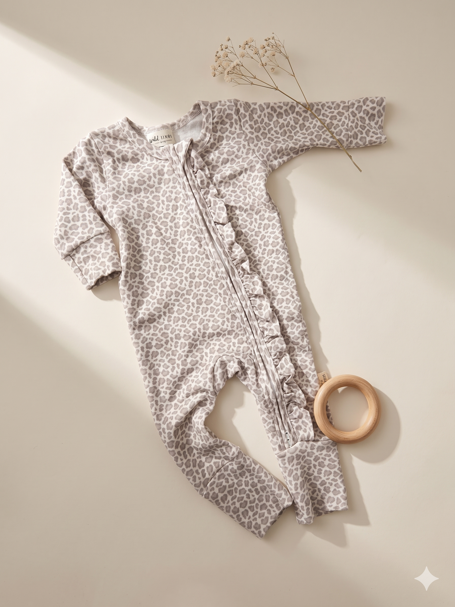 2 way Zipper Babygrow | Leopard